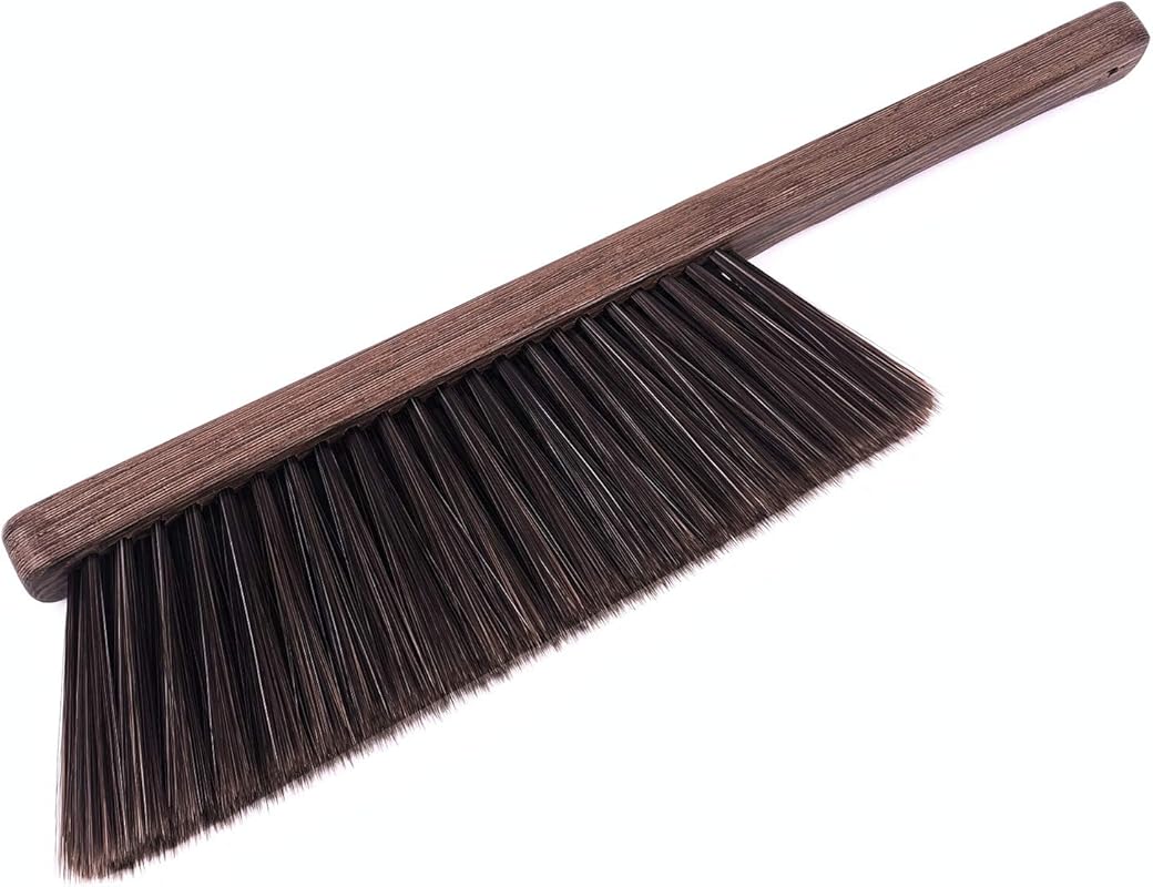 Hand Broom Cleaning Brush with Soft Bristles and Wooden Handle for Dus