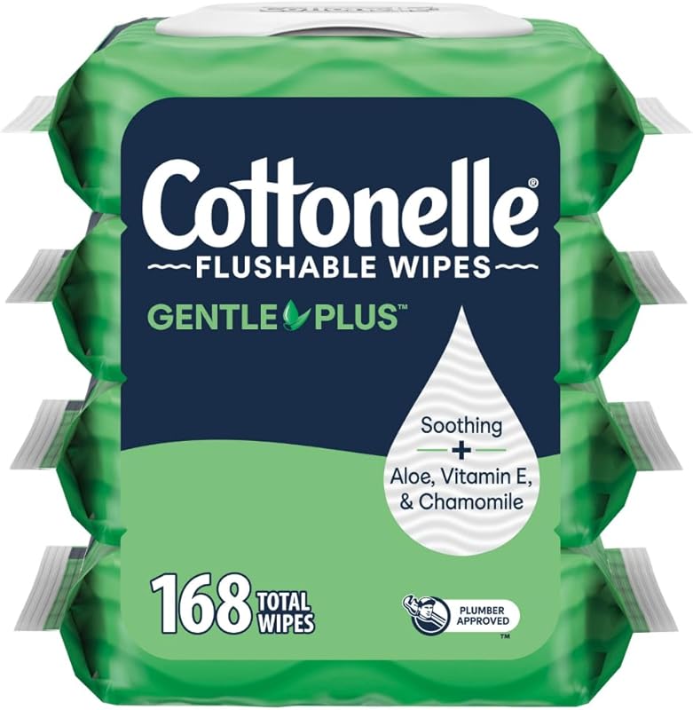 Cottonelle GentlePlus Flushable Wet Wipes with Aloe and Vitamin E for