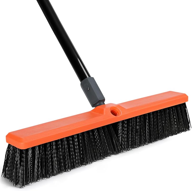 TreeLen 18-Inch Outdoor Push Broom for Driveways, Sidewalks, Patios an