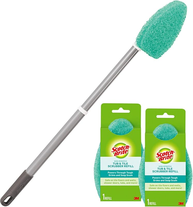 Scotch-Brite Extendable Tub and Tile Scrubber Kit with Handle and 3 No