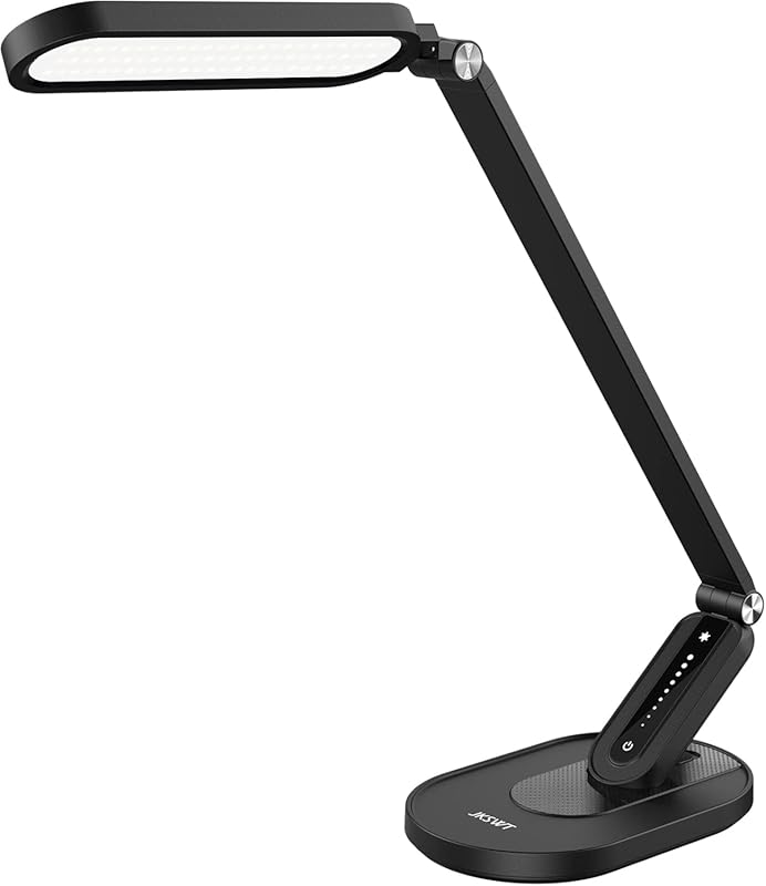 JKSWT Dimmable LED Desk Lamp with USB Charging Port and Eye-Caring Nat