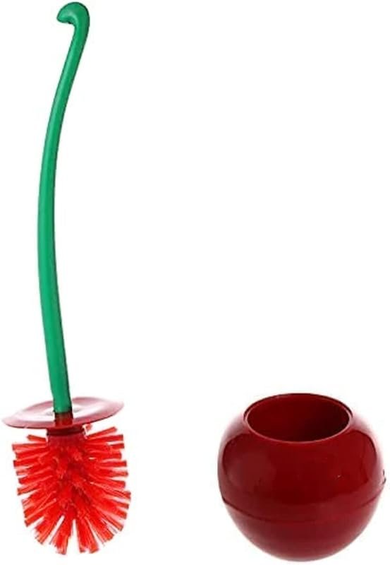 Premium Cherry Toilet Bowl Brush and Holder with Durable Bristles and
