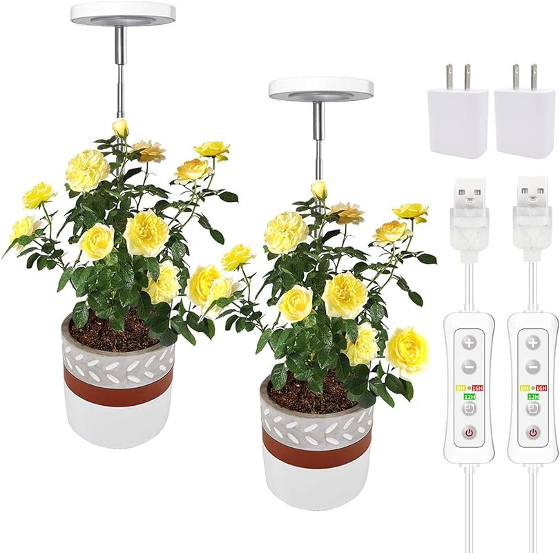 Yadoker Full Spectrum Plant Grow Light, Height Adjustable with Automat