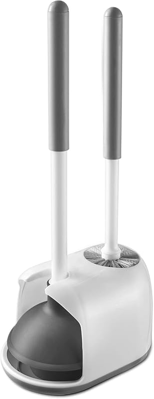 Eyliden Two in One Toilet Plunger and Bowl Brush Set with Steady Caddy