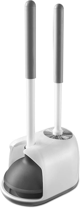 Eyliden White Toilet Plunger and Bowl Brush Set