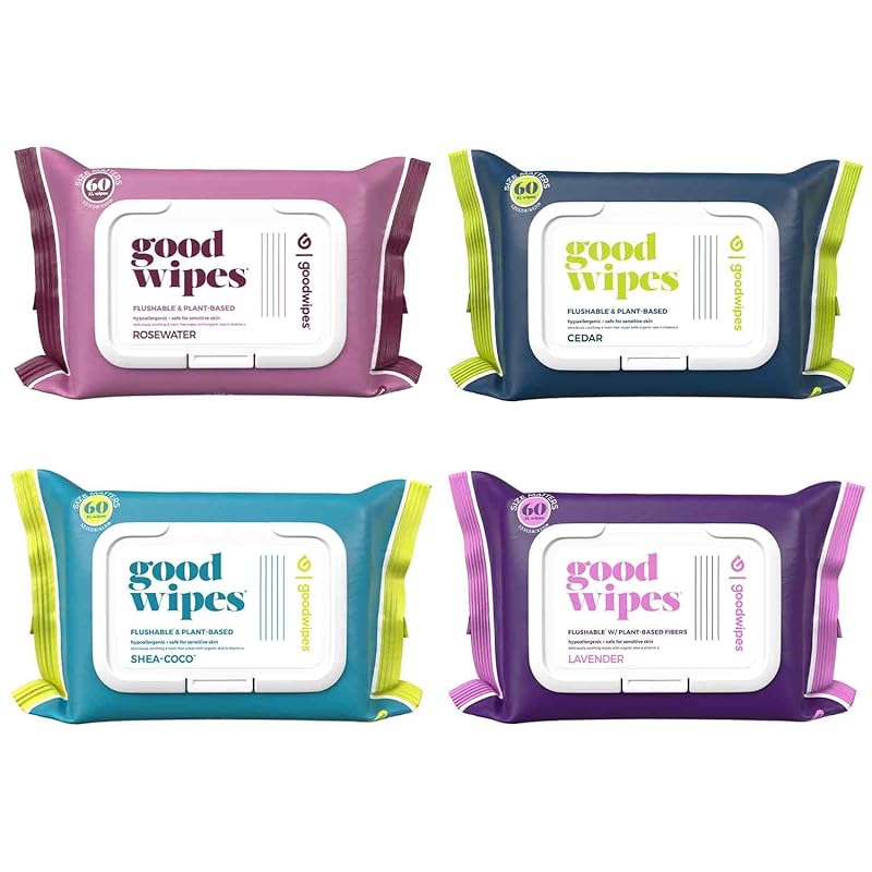 goodwipes Flushable Wet Wipes with Vitamin E and Aloe, Large Gentle Ad