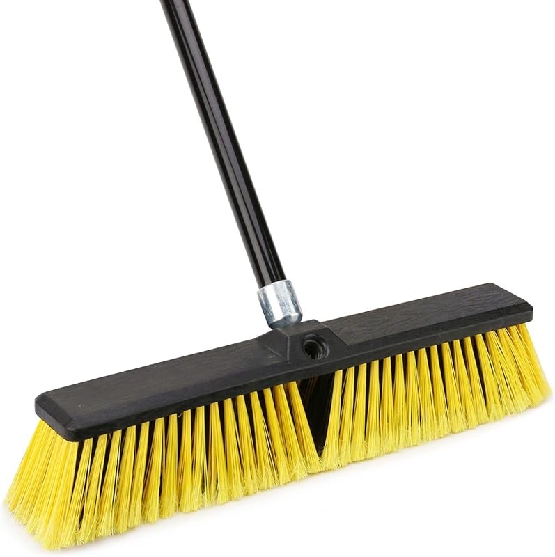 KeFanta 18-Inch Push Broom, Heavy-Duty Outdoor Broom with 63-Inch Hand