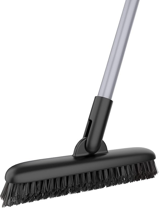 MR.SIGA Heavy Duty Grout Scrub Brush with Long Handle, Stiff Bristle T