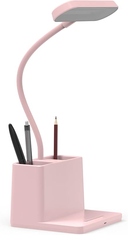 AXX Cute Pink Desk Lamp with Adjustable Gooseneck and Touch Control fo