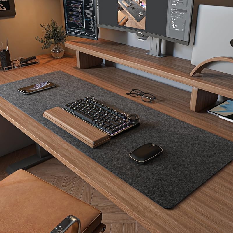 Large Dark Gray Felt Desk Mat