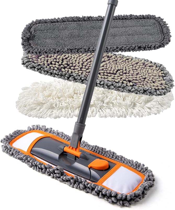 Floor Mop with Washable Pads and Extendable Handle, Best Multifunction