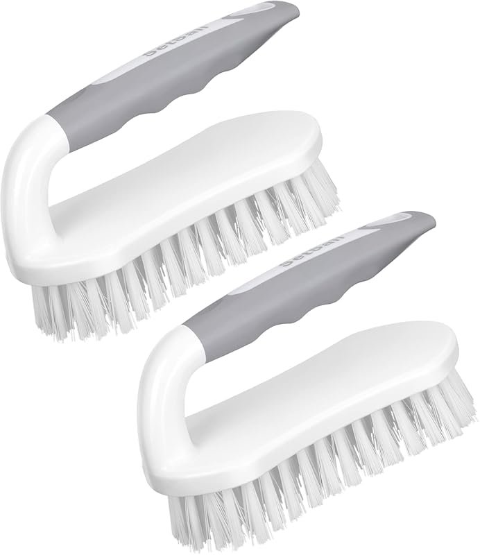 SetSail Heavy-Duty Scrub Brush Set, 2-Pack Stiff Bristle Brushes for B