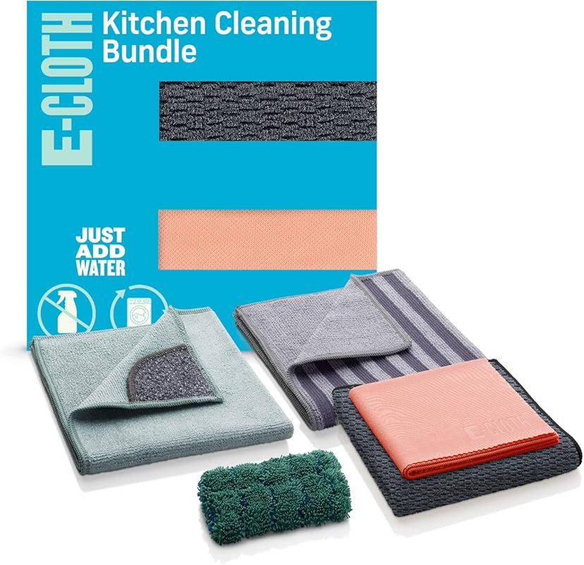 E-Cloth 5-pc Kitchen Bundle, Microfiber Cleaning Cloths Set with Dish 