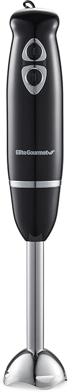Elite Gourmet 500W Immersion Blender with Two Speeds and a Detachable 