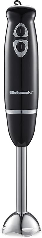 Elite Gourmet 500W Immersion Blender with 2 Speeds and Stainless Steel