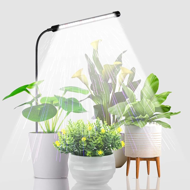 Gooseneck Grow Light for Indoor Plants with Auto On/Off Timing and Dim