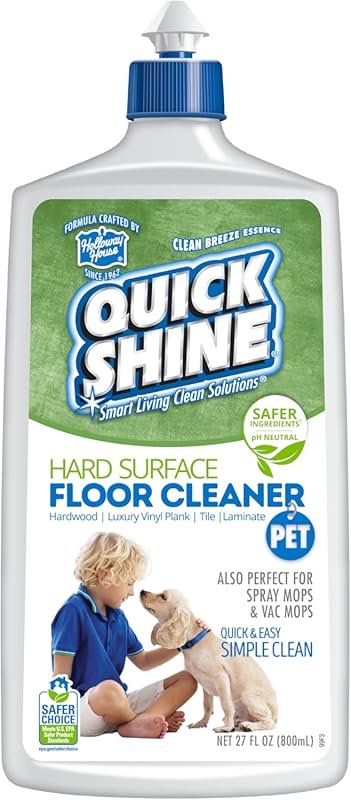 Quick Shine Hard Surface Cleaner for streak-free cleaning on multiple 