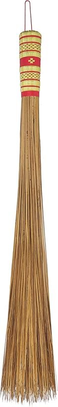 Authentic Coconut Leaf Broom, 32 Inch Multi Surface Outdoor Broom for 