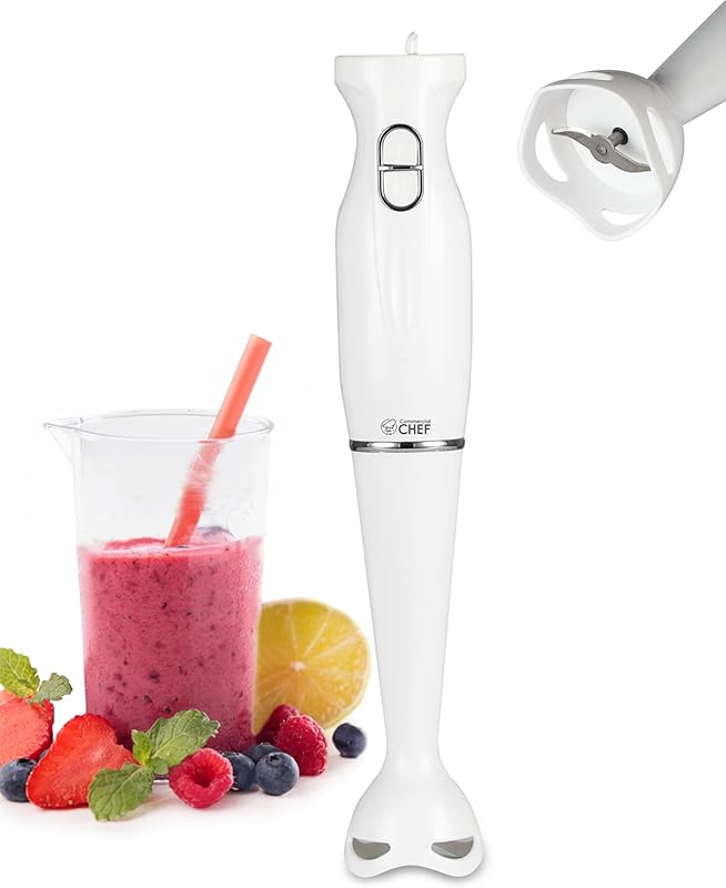 COMMERCIAL CHEF Immersion Blender, Hand Blender with Stainless Steel B