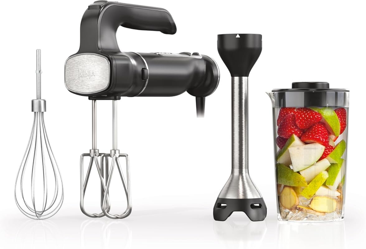 Ninja Hand Mixer, Immersion Blender, Foodi Power Mixer System, 750-Pea
