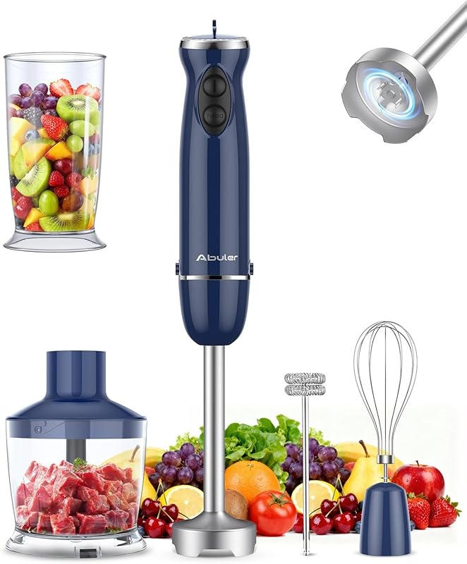 1000W 5-in-1 Immersion Blender with 12 Speeds, BPA-Free, and Stainless