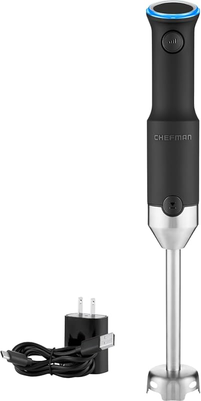 Chefman Cordless Immersion Blender with USB Charging and One-Touch Con