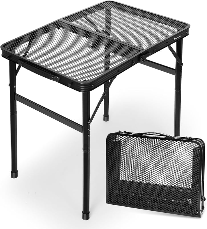 2Ft Small Folding Table - Adjustable Height Portable Table for Indoor