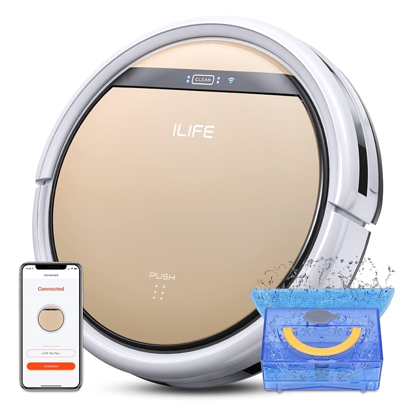 ILIFE V5s Plus Robot Vacuum and Mop Combo with Wi-Fi and Alexa for Har