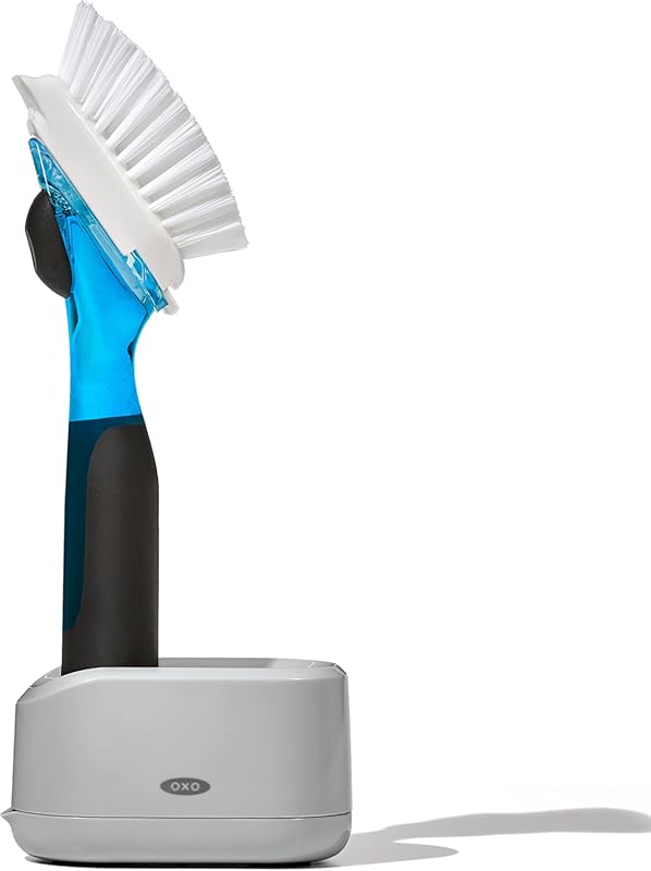 OXO Good Grips Soap Dispensing Scrub Brush and Storage Holder Set for 