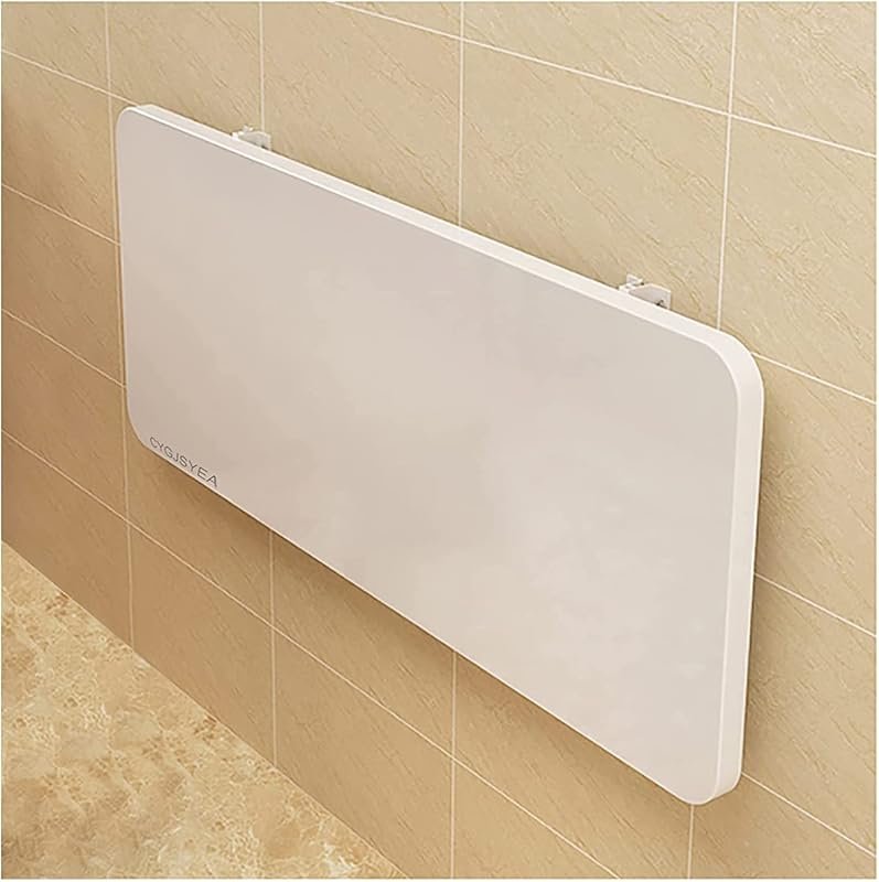 Wall Mounted Folding Table, White Floating Desk for Small Spaces and L