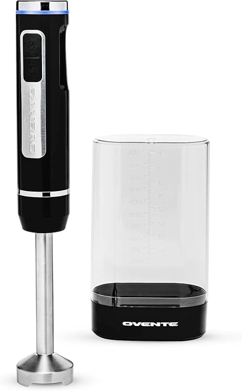 OVENTE Cordless Immersion Hand Blender with 8 Speeds and Stainless Ste