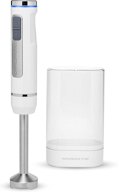 OVENTE Cordless Immersion Blender with 8 Speeds, One-Touch Control, an