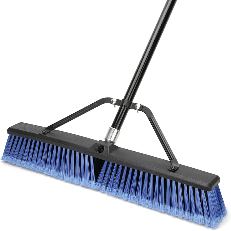 24 Inch Outdoor Push Broom for Driveway, Garage, Yard, Patio and Concr