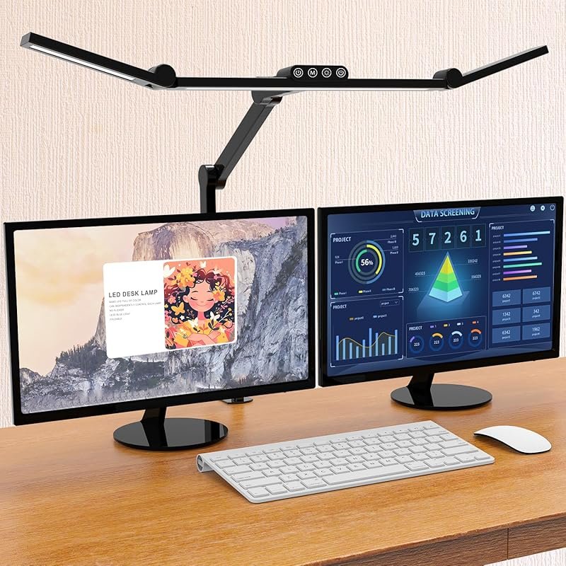 Micomlan LED Desk Lamp with Clamp, Ultra Bright Auto Dimming for Home