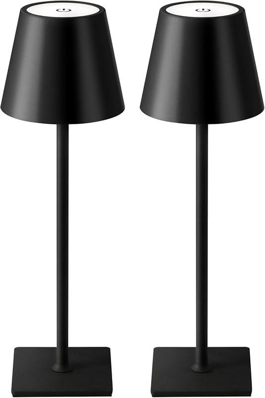 KDG Cordless Table Lamp Set with 5000mAh Battery and 3 Color Dimming O