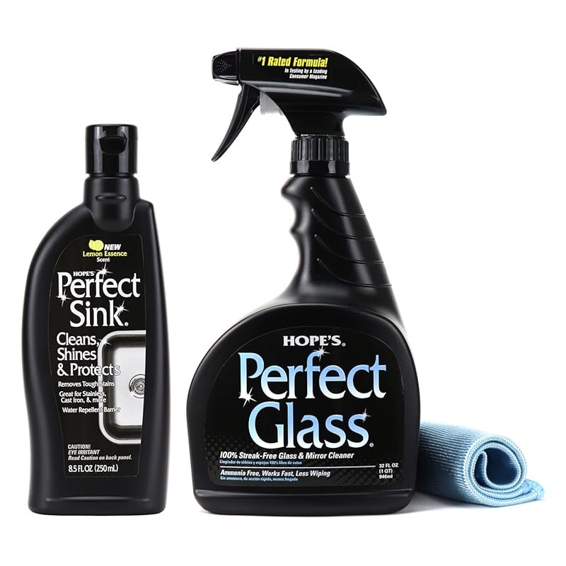 HOPE'S Sink Cleaner and Polish for Composite Sinks with Glass Cleaner 