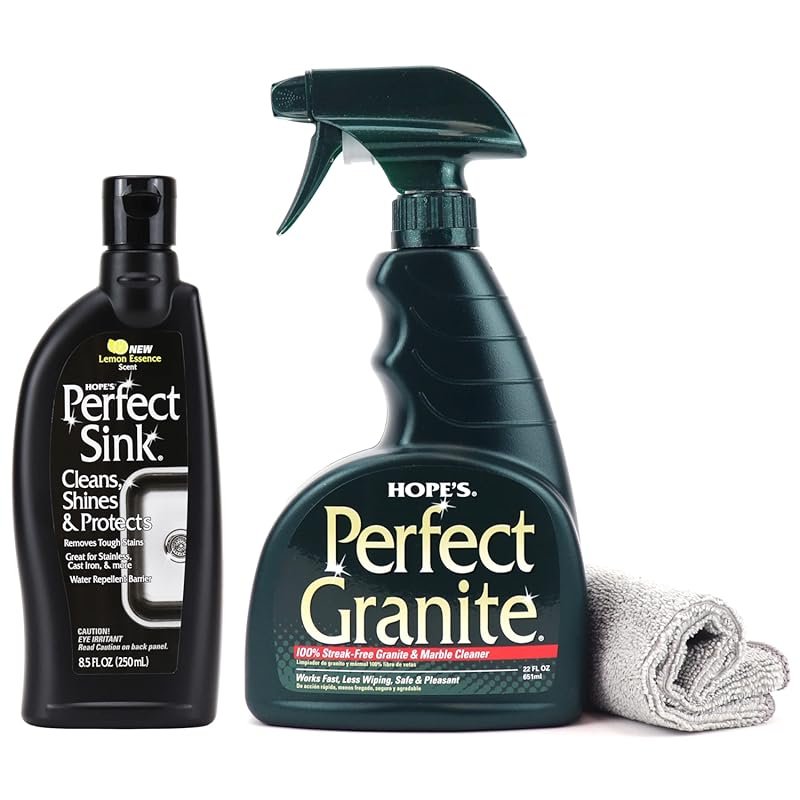 HOPE'S Perfect Sink Cleaner and Polish, 8.5 Fl Oz, and Perfect Granite