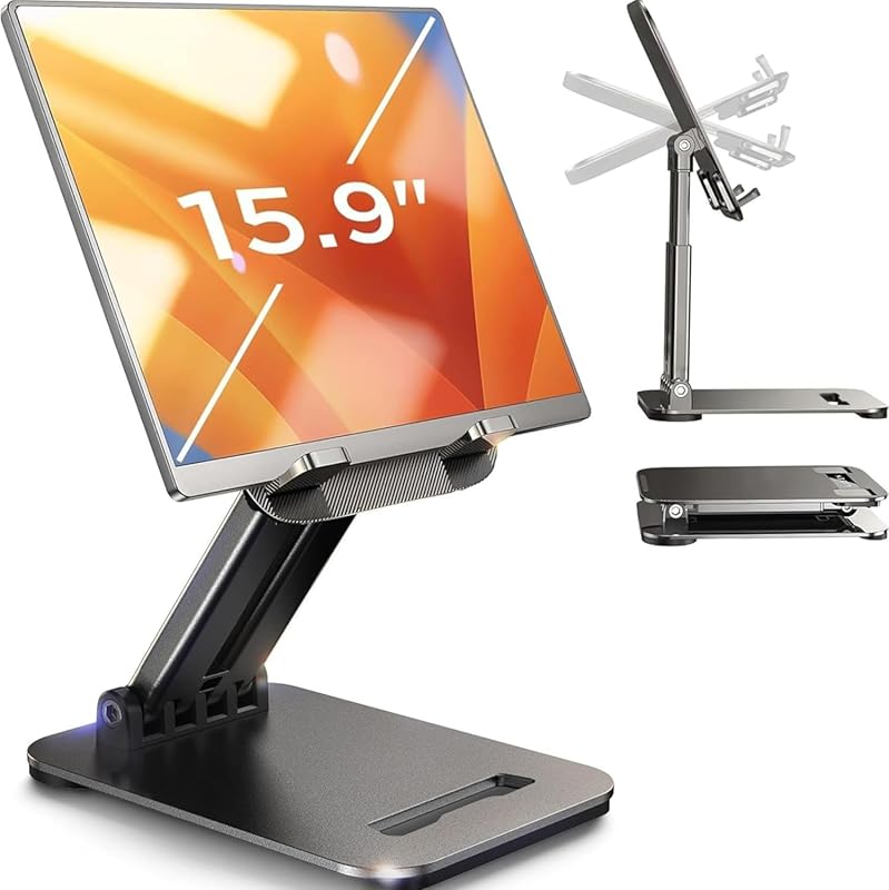LISEN iPad Desk Stand Tablet Holder, Portable Monitor Stand for iPad w