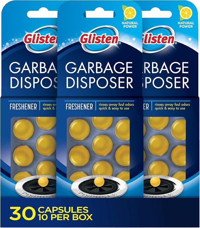 Glisten Garbage Disposal Freshener and Odor Eliminator with Lemon Scen