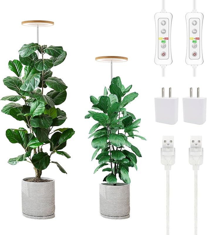 Yadoker Full Spectrum Plant Grow Light, Height Adjustable with Automat