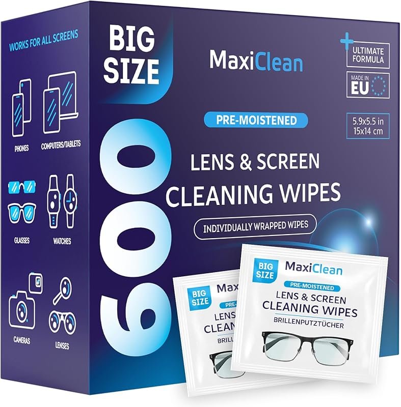 600 Count Glasses Lens Cleaning Wipes for Eyeglasses, Screens and Came