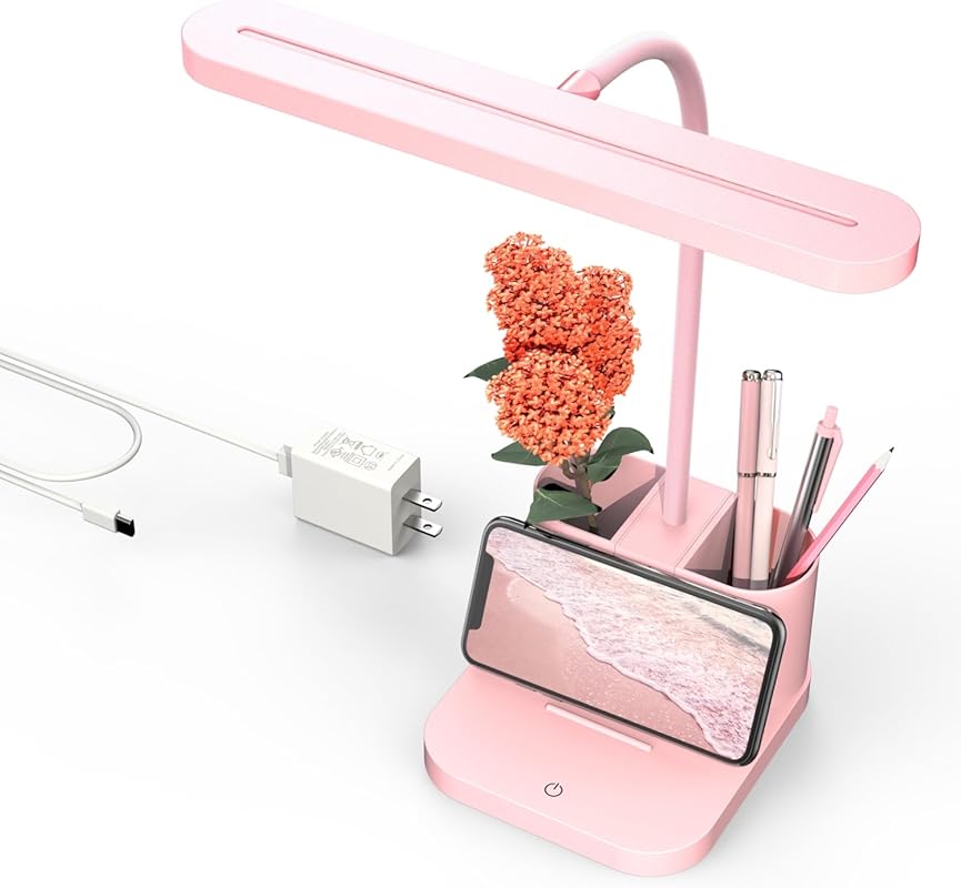 AXX Pink Desk Lamp with Flexible Gooseneck and Touch Control for Home