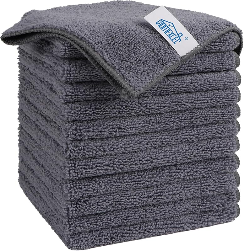 HOMEXCEL Grey Microfiber Cleaning Cloths
