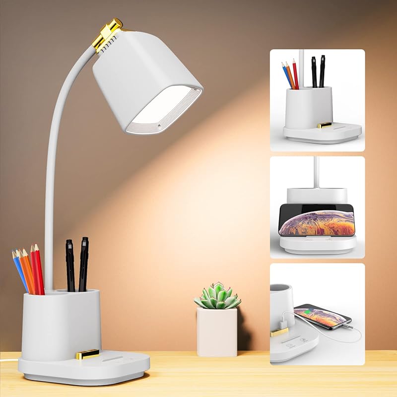 LED Desk Lamp with USB Charging Port and Touch Control for Home and Of