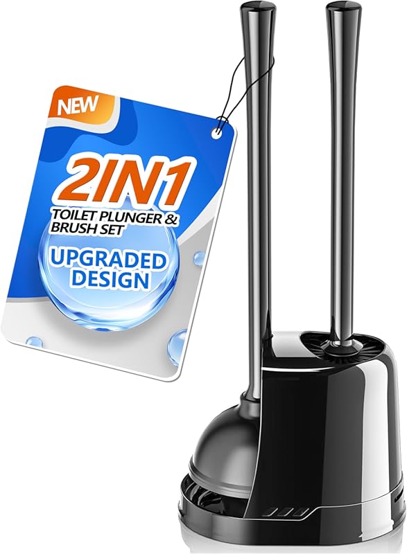 LOVLOY Heavy Duty Toilet Plunger and Brush Set