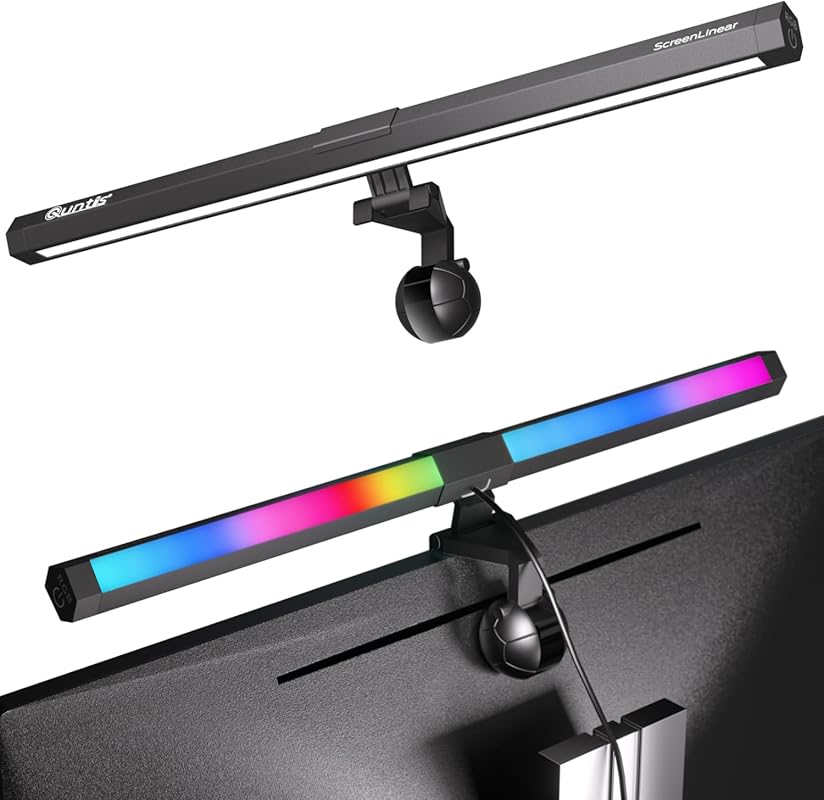 Quntis Monitor Light with RGB Backlight, Eye-Care LED Lamp with Dimmab