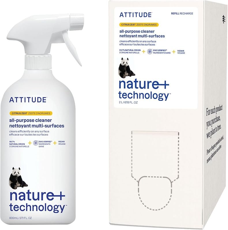 ATTITUDE Vegan and Cruelty-Free Multipurpose Spray Cleaner with Bulk R