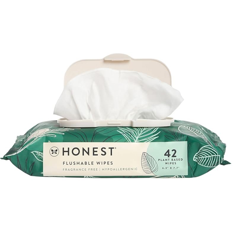 The Honest Company Hypoallergenic Flushable Wipes for Sensitive Skin, 