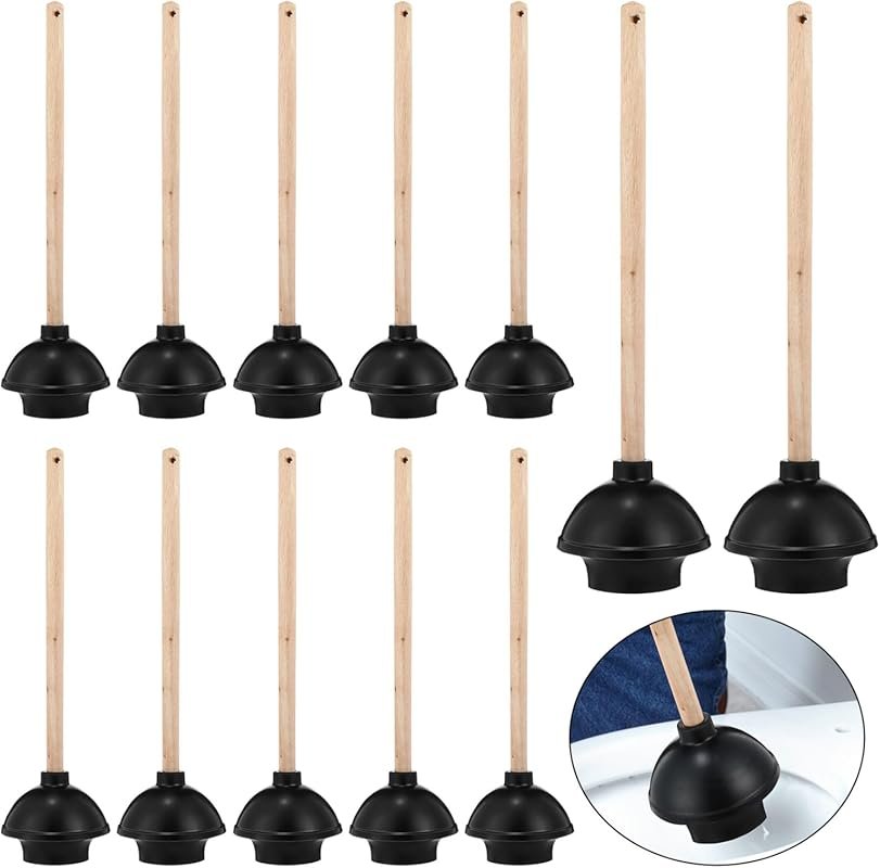 Dandat Rubber Toilet Plunger with Double Thrust Force Suction Cup and