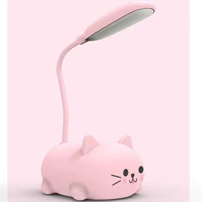 Cute Cat LED Desk Lamp for Kids, USB Rechargeable and Flexible Goosene